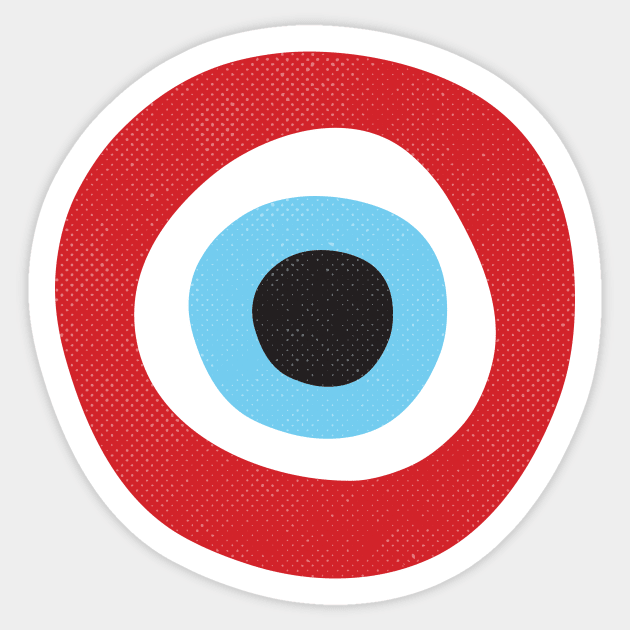 Red Evil Eye Symbol Sticker by Inogitna Designs